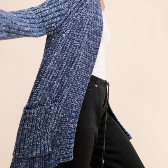 FREE PEOPLE Blossom Knit Cardigan Color 040 Blue/White Size M Sold Out Item - Picture 2 of 10